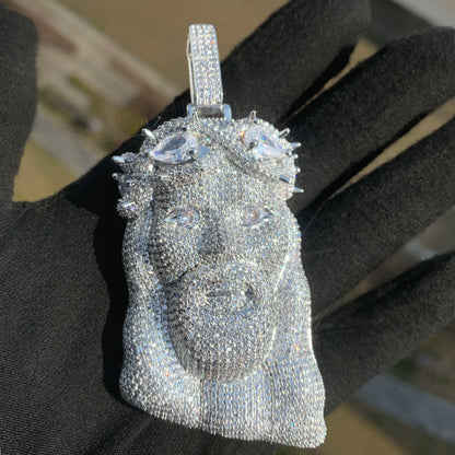 Diamond Infinity Crowned Jesus Pendant - Different Drips
