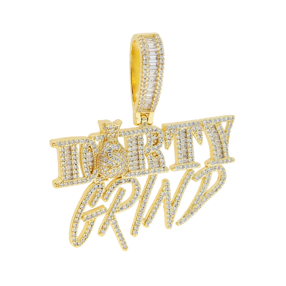 Iced Out Baguette Dirty Grind Pendant - Different Drips