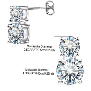 Women's S925 Double Moissanite Diamond Stud Earrings - Different Drips