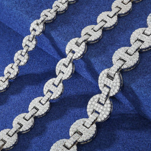 6-10mm Moissanite Iced Mariner-Link Bracelet - Different Drips