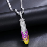Thumbnail for S925 Moissanite Glow In The Dark Flame Bullet Pendant - Different Drips