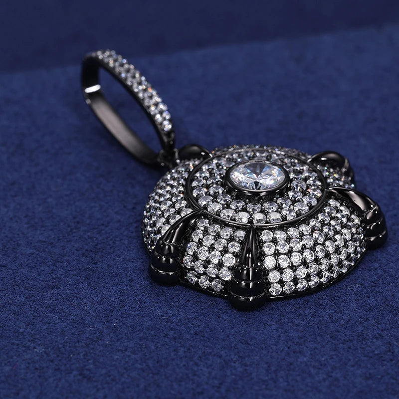 S925 Moissanite Diamond Dome Medallion Pendant - Different Drips