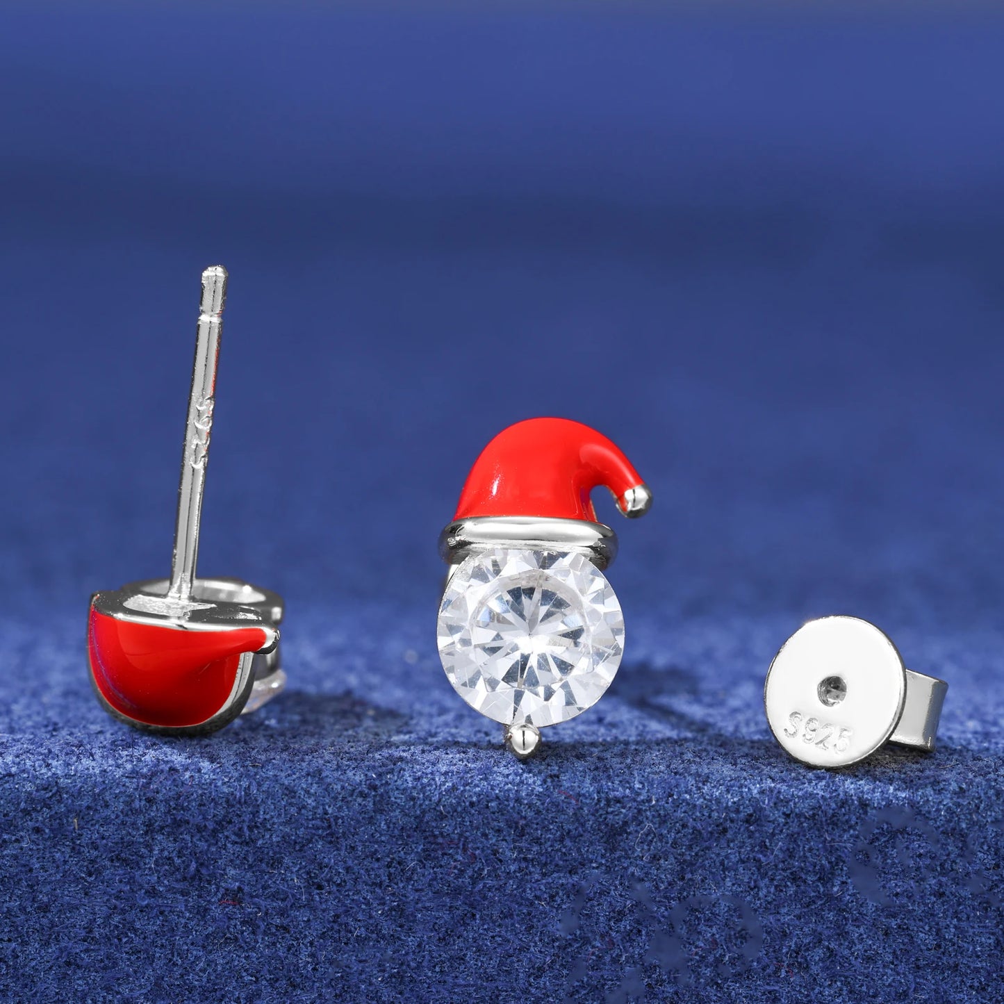 S925 Moissanite Diamond Santa Stud Earrings - Different Drips