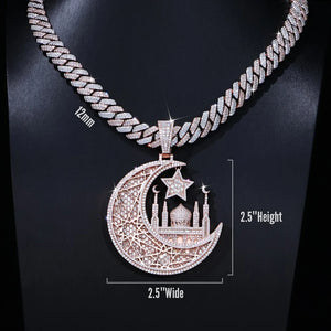Crescent & Star Mosque Custom Photo Pendant - Different Drips