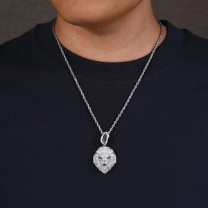 Moissanite Iced Lion Head Pendant - Different Drips