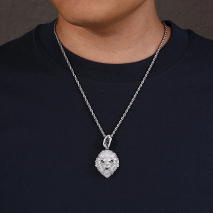 Moissanite Iced Lion Head Pendant - Different Drips
