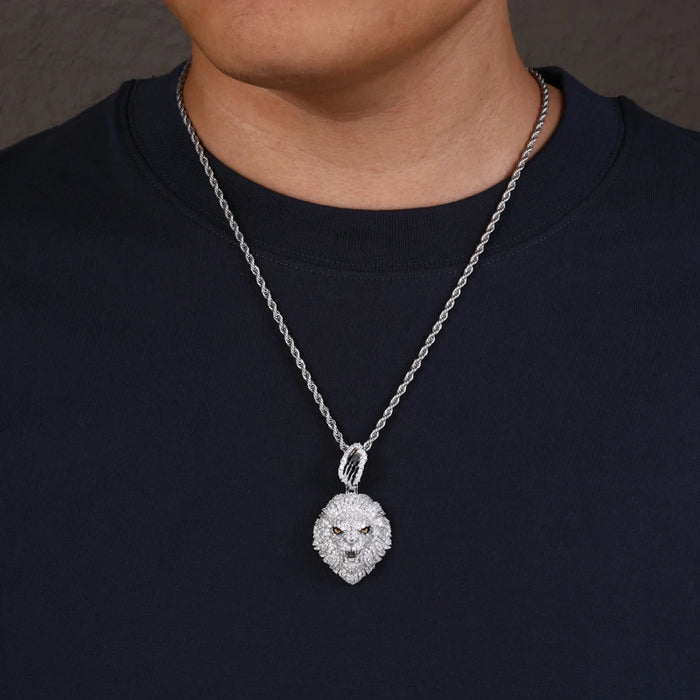 Moissanite Iced Lion Head Pendant - Different Drips