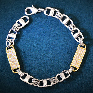 8mm Iced Tag Link Bracelet - Different Drips