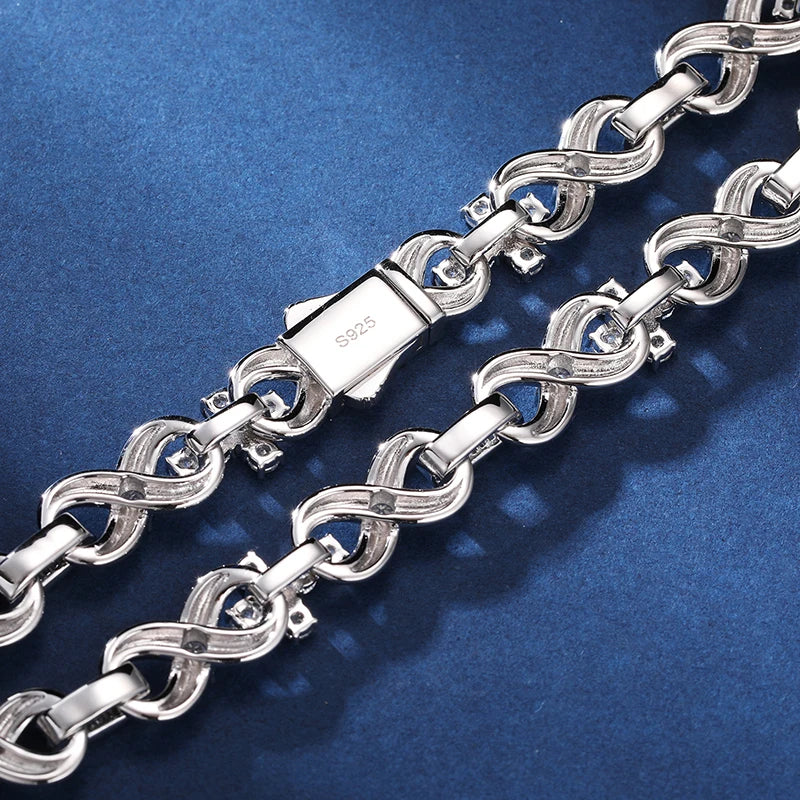 S925 Moissanite Infinity Cross Link Bracelet - Different Drips