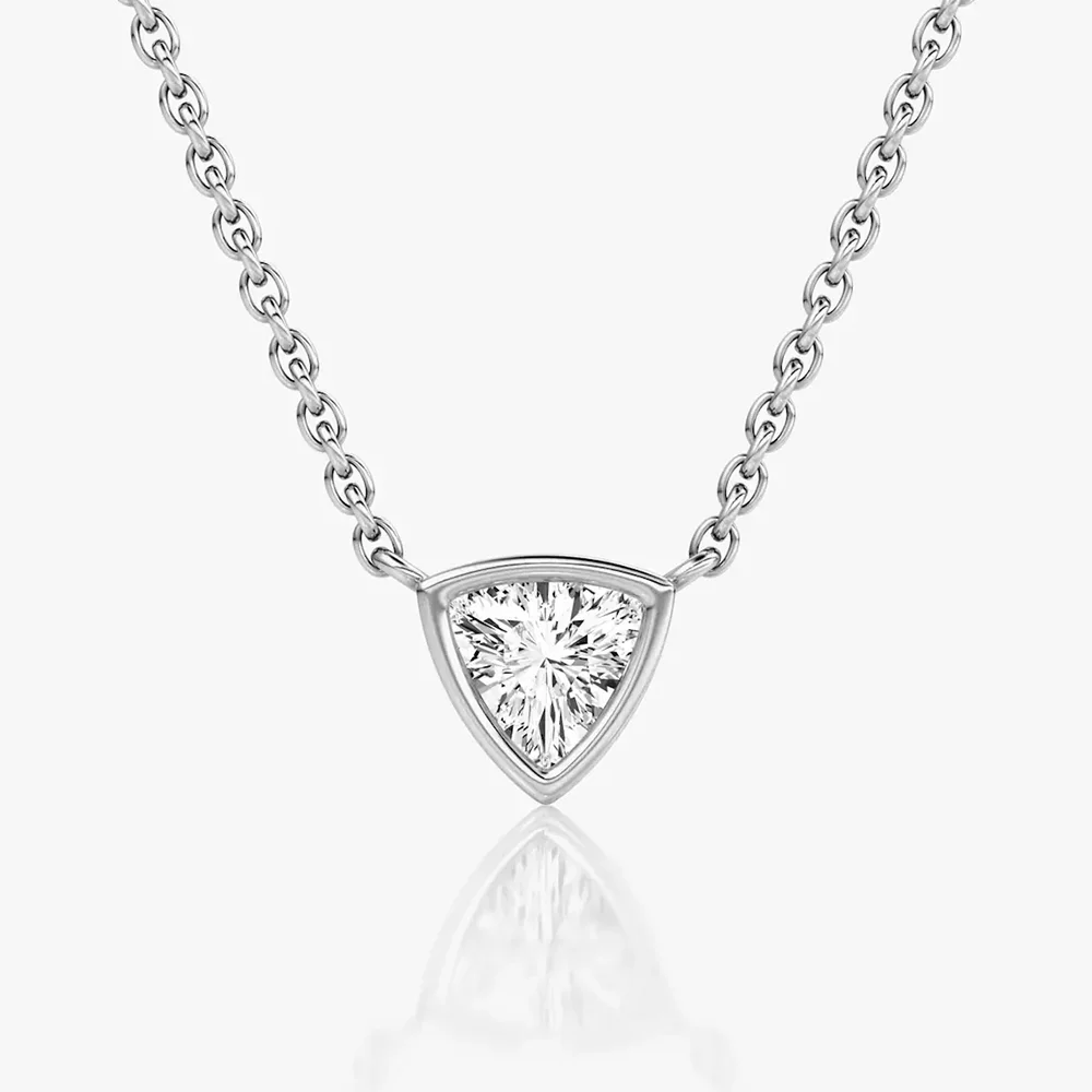 Women's S295 Moissanite Trillion Cut Diamond Pendant - Different Drips