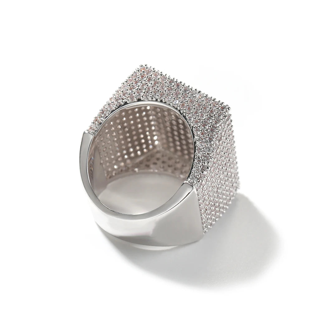 Iced Out Square Signet Ring - Different Drips