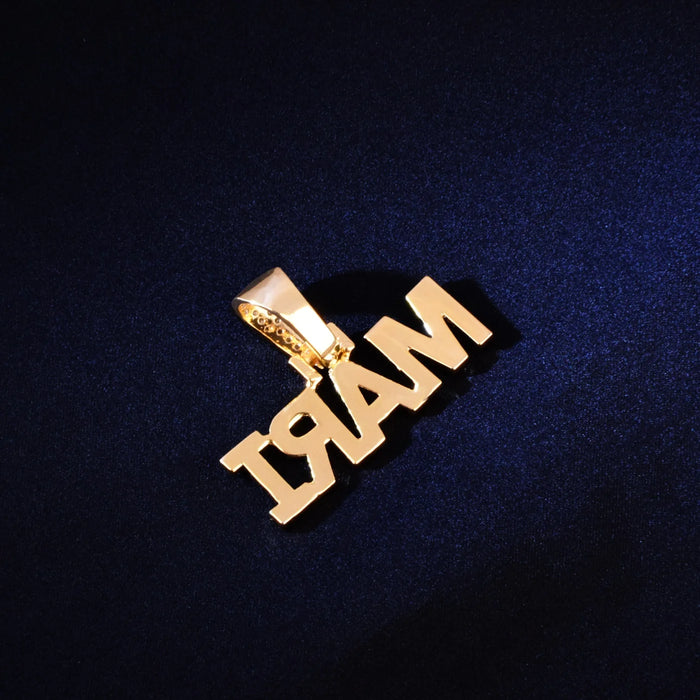 Small Bold Font Custom Letter Pendant - Different Drips