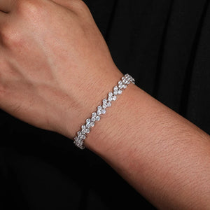 6mm S925 Moissanite Diamond V Cluster Bracelet - Different Drips