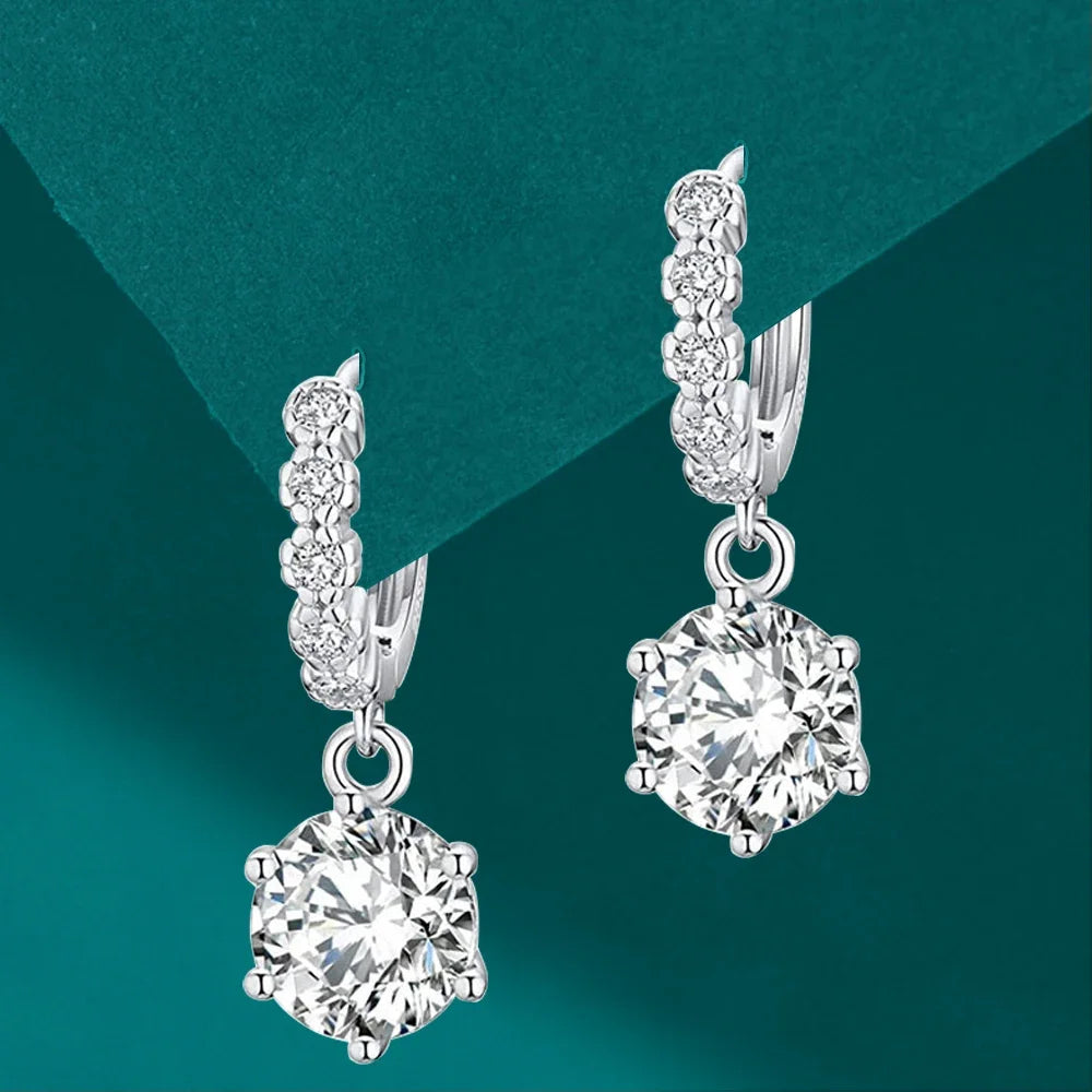 Women's S925 Moissanite Cluster Diamond Drop Earrings - Different Drips