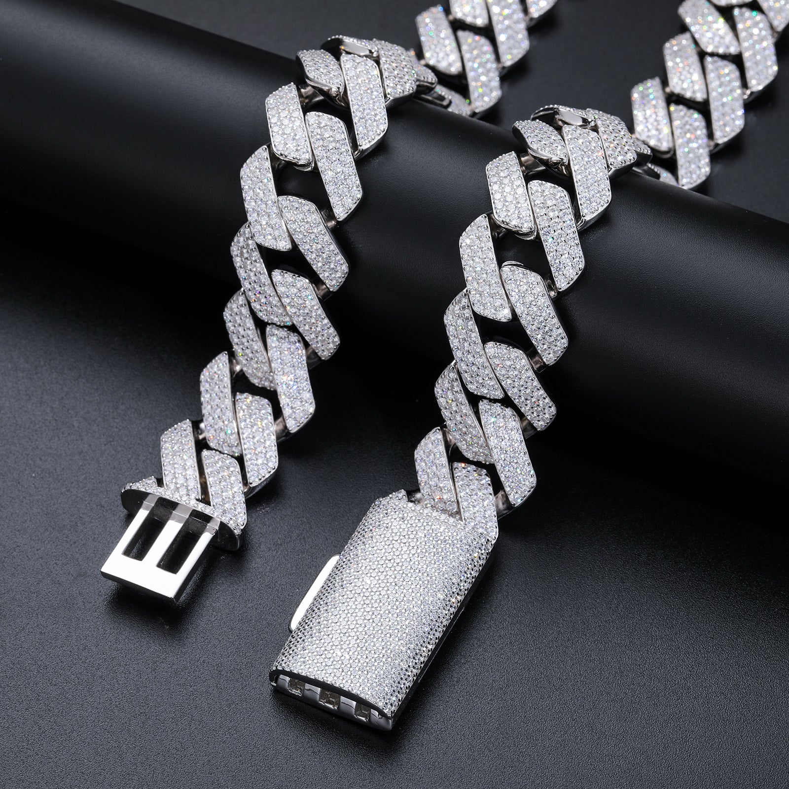 Moissanite Prong Cuban Chain 18k Gold (All Sizes) - Different Drips