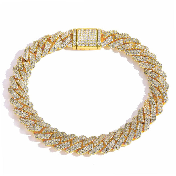 10mm Iced Out Cuban Prong Bracelet - Different Drips