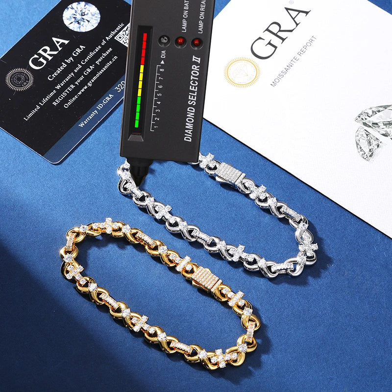 S925 Moissanite Infinity Cross Link Bracelet - Different Drips