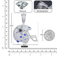Thumbnail for S925 Moissanite Dallas Football Helmet Pendant - Different Drips