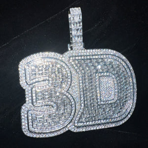 Slab Baguette Custom Letter Pendant - Different Drips