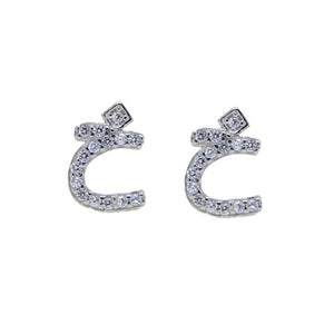 S925 Women's Arabic Alphabet Letter Earrings - Different Drips