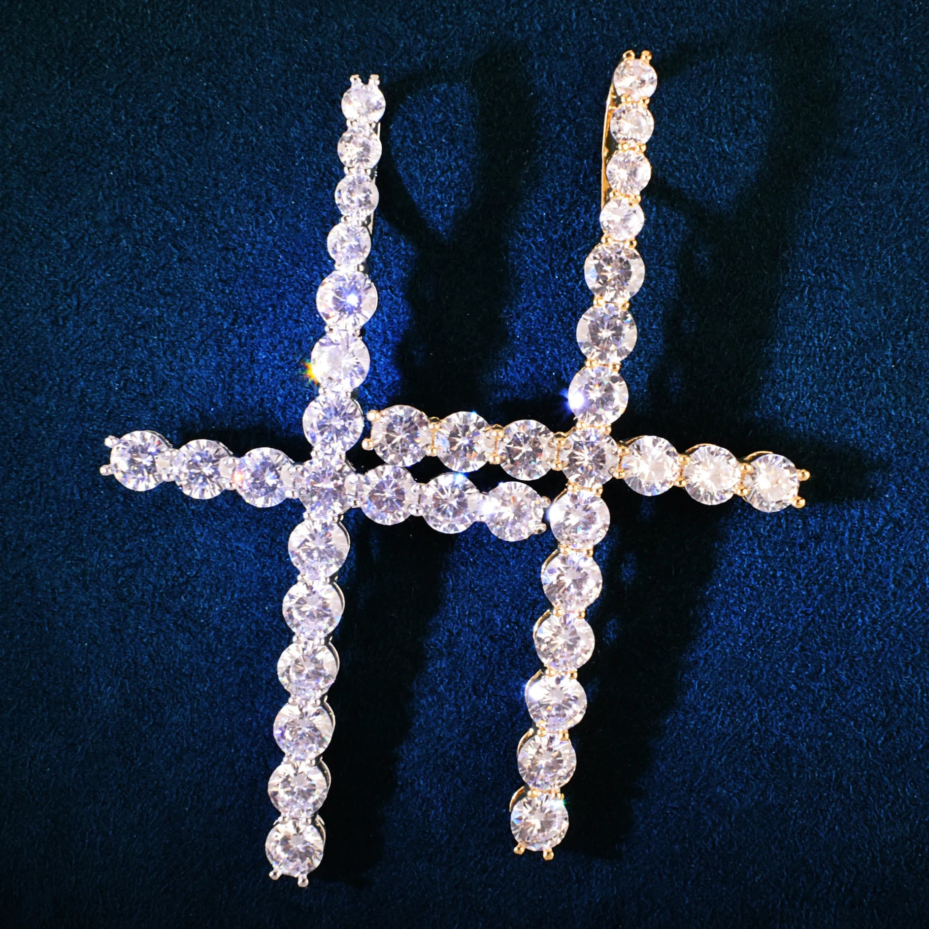 Big Tennis Cross Pendant - Different Drips