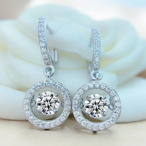 Women's S925 Moissanite Diamond Round Halo Drop Earrings - Different Drips