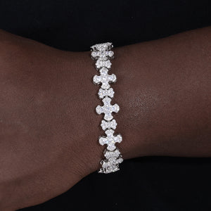 Moissanite Budded Cross Link Tennis Bracelet - Different Drips