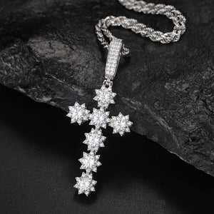 S925 Moissanite Star Cross Pendant - Different Drips