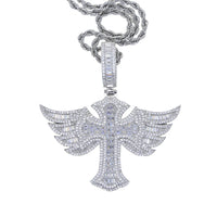 Thumbnail for Baguette Winged Royal Cross Pendant - Different Drips