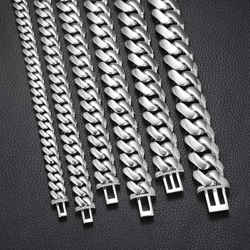 10mm-20mm Solid Iced Clasp Miami Cuban Bracelet - Different Drips