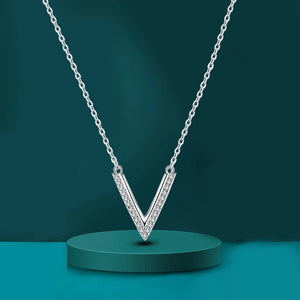 Women's S925 Moissanite V-Shape Pendant - Different Drips