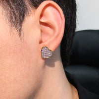 Thumbnail for 14mm Heart Pave Earrings - Different Drips