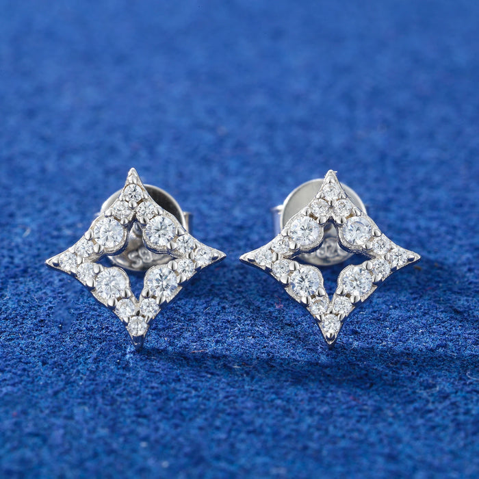S925 Moissanite Compass Star Stud Earrings - Different Drips