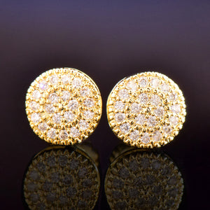 8mm Round Cut Pave Stud Earrings - Different Drips