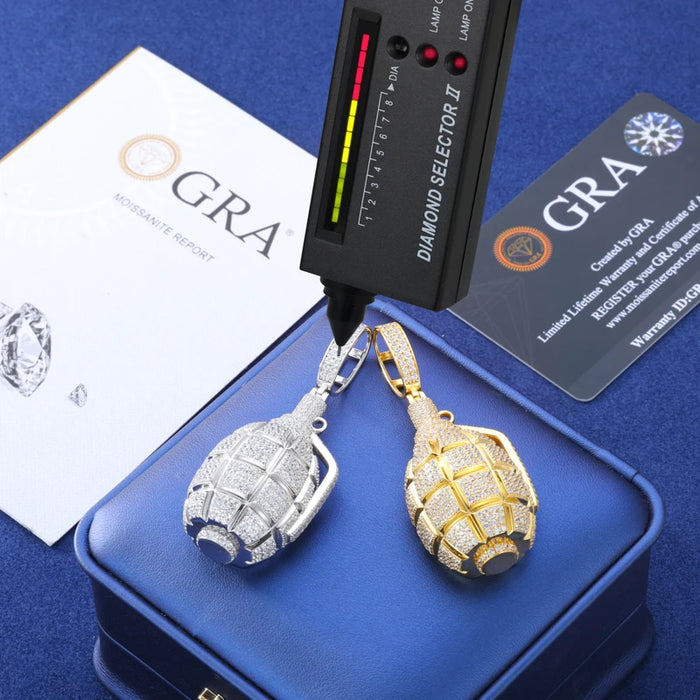 S925 Moissanite Diamond Grenade Pendant - Different Drips
