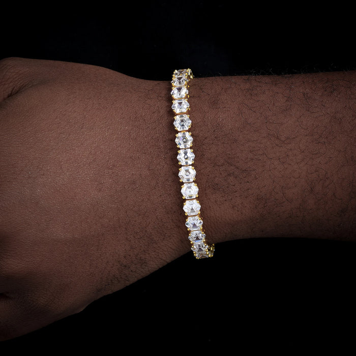 S925 Hexagon Moissanite Tennis Bracelet - Different Drips
