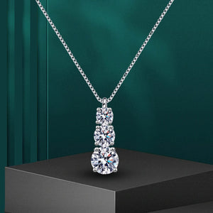 Women's S925 Layered Round Cut Moissanite Diamond Pendant - Different Drips