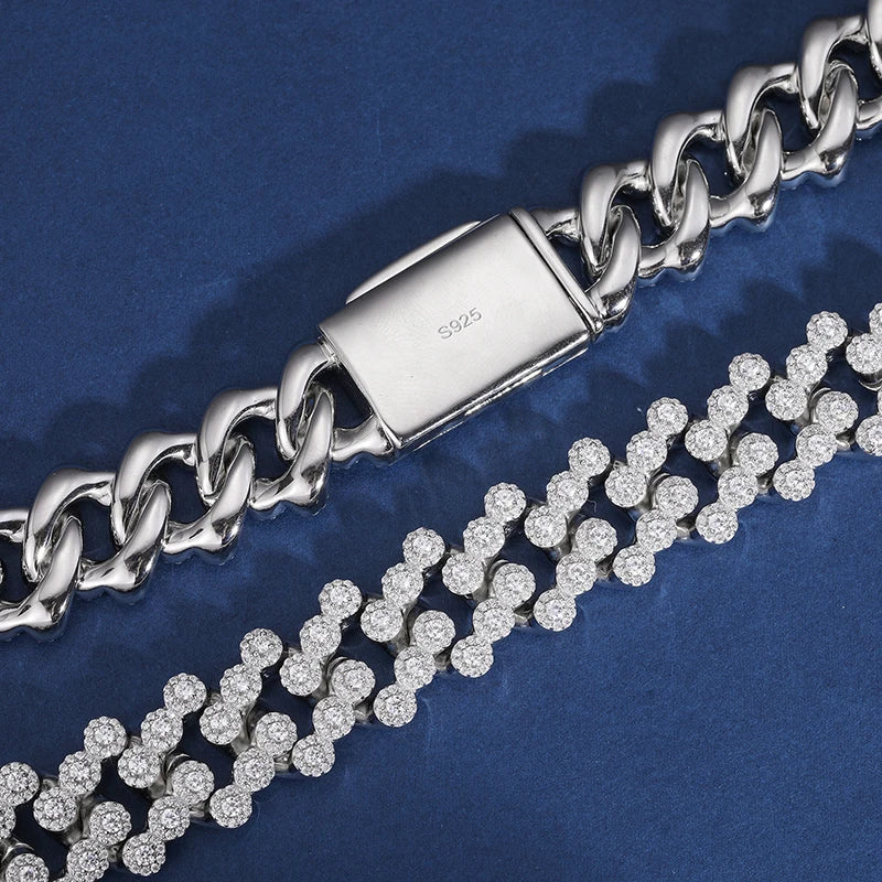 S925 Moissanite Diamond Spine Link Chain - Different Drips