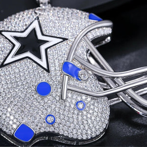 S925 Moissanite Dallas Football Helmet Pendant - Different Drips