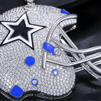 Thumbnail for S925 Moissanite Dallas Football Helmet Pendant - Different Drips