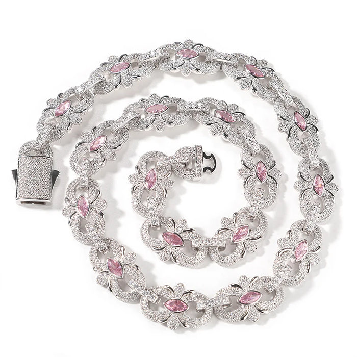 Diamond Floral Mariner Link Chain - Different Drips