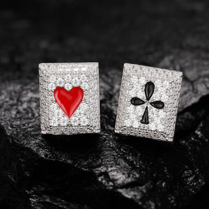 S925 Moissanite Square Poker Stud Earrings - Different Drips