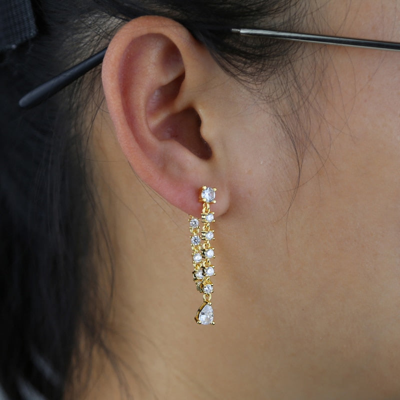 S925 Women's Single Tear Drop Earrings - Different Drips