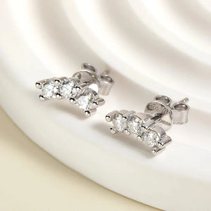 Women's S925 Moissanite Diamond Curve Stud Earrings - Different Drips