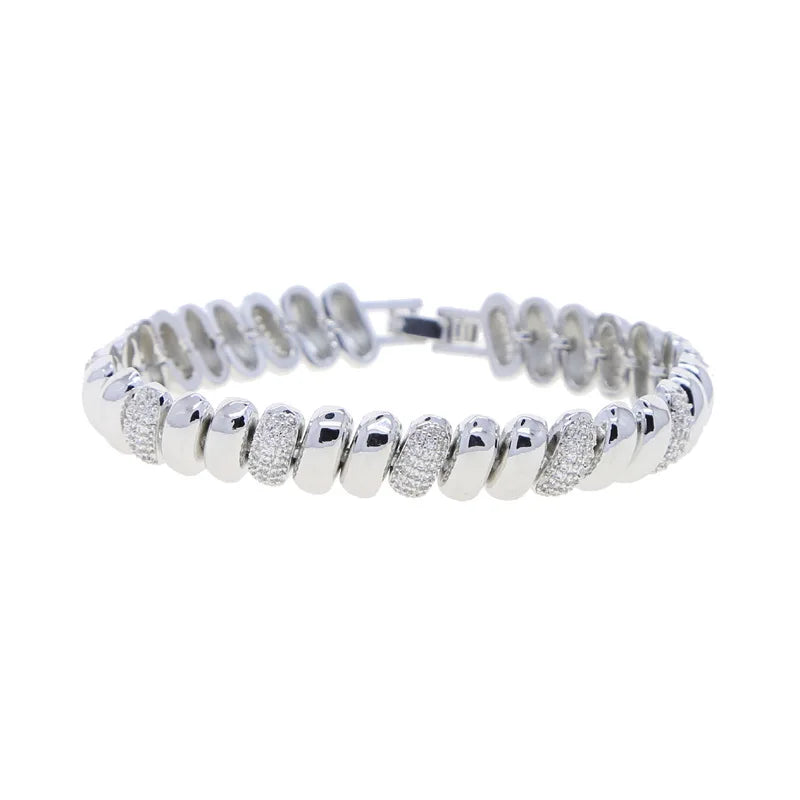 Iced Out Polished Beaded Link Choker Chain - Different Drips
