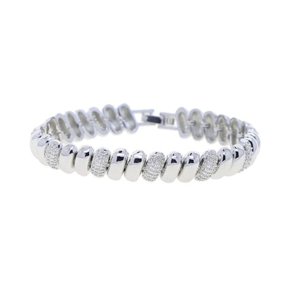 Iced Out Polished Beaded Link Choker Chain - Different Drips