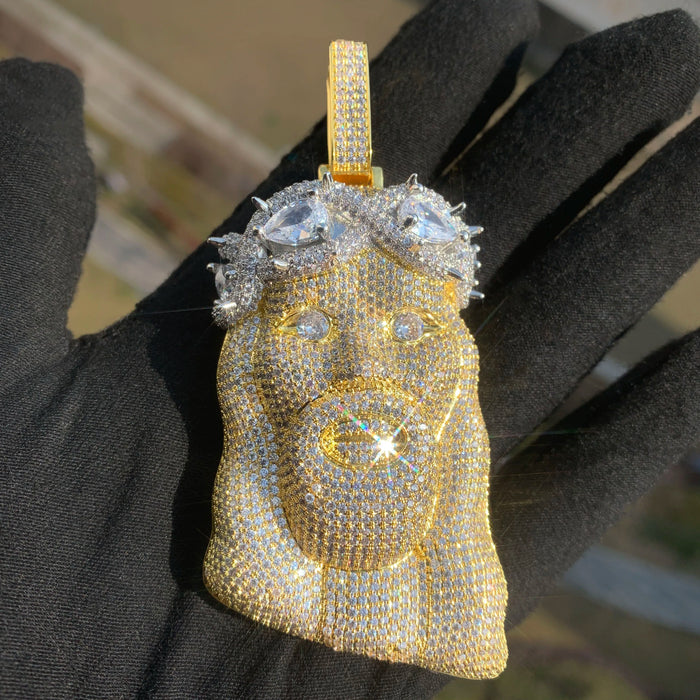 Diamond Infinity Crowned Jesus Pendant - Different Drips