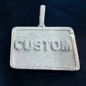 Square Layered Bold Custom Single Letter Pendant - Different Drips