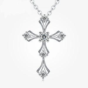 Women's S925 Moissanite Royal Cross Pendant - Different Drips