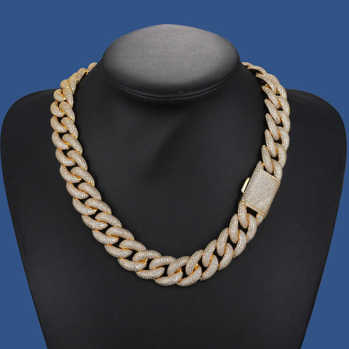 20mm S925 Moissanite Diamond Curb Cuban Chain - Different Drips